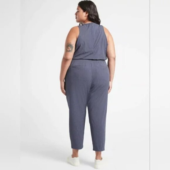 ATHLETA Brooklyn Textured Jumpsuit Medieval Violet Plus Size 24 #981034 MSRP$129 - Picture 2 of 14
